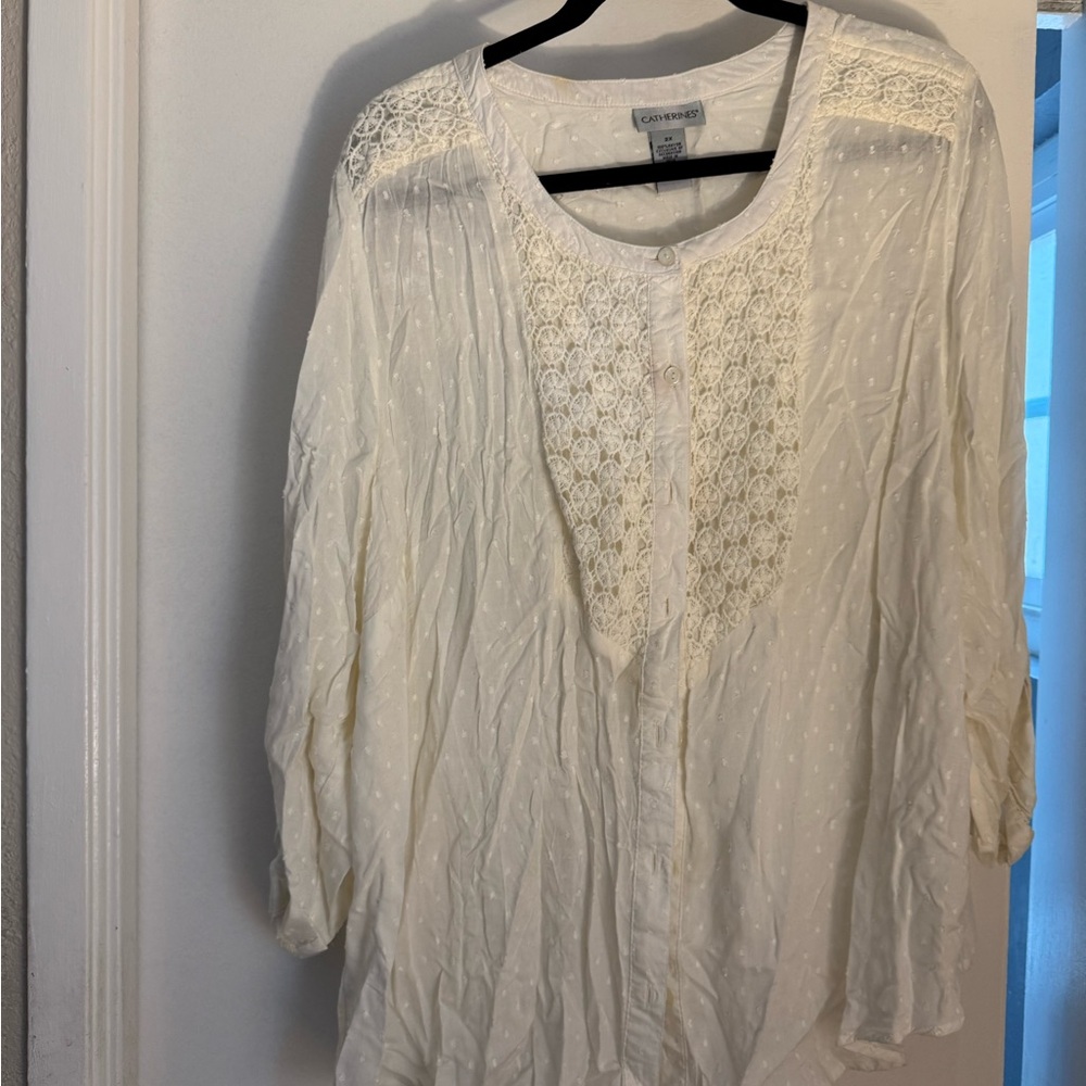 Catherines Cream Lace Blouse